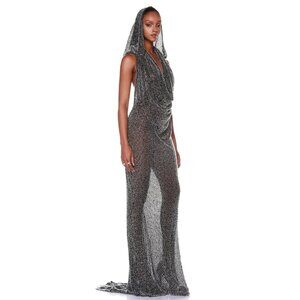 NWT Bronx and Banco Amalia Noir Beaded Gown